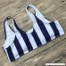 HGWXX7 Women Summer Two Piece Striped Beachwear Swimsuit Push-up Swimwear Bikini Blue B07CBVJ996